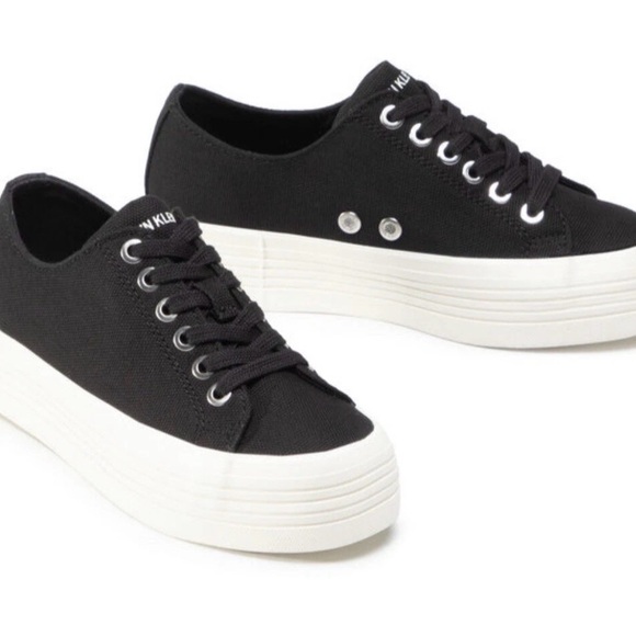 Calvin Klein Jeans Zohene B4R1620 Black Platform Sneakers NWOB Women’s Size 9 - Picture 3 of 15